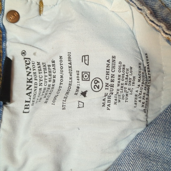 Blank NYC The Reeve denim shorts high-rise colorblock 100% cotton size 29" NEW - Picture 7 of 7